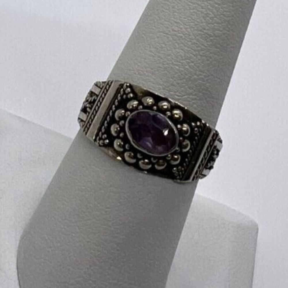 925 Sterling Silver Tourmaline Ring Size 8